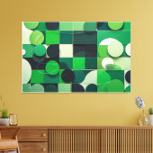 Sinfonía Verde Geométrica Canvas Afdruk (Insitu (Woonkamer))