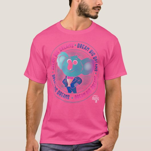 Sing 2 Buster Moon Droom Grote Dromen Cirkel Badge T-shirt (Voorkant)