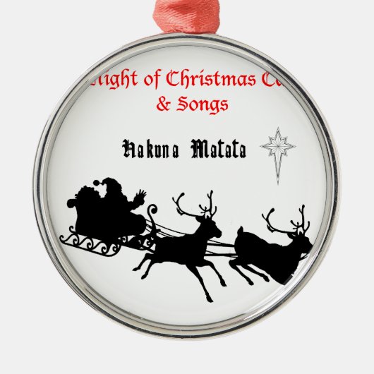 Sing Along Christmas beroemd gemaakt door Carols & Metalen Ornament (Voorkant)