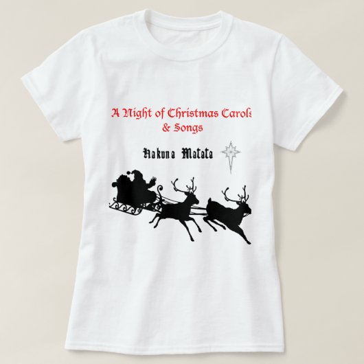 Sing Along Christmas beroemd gemaakt door Carols & T-shirt (Design voorkant)