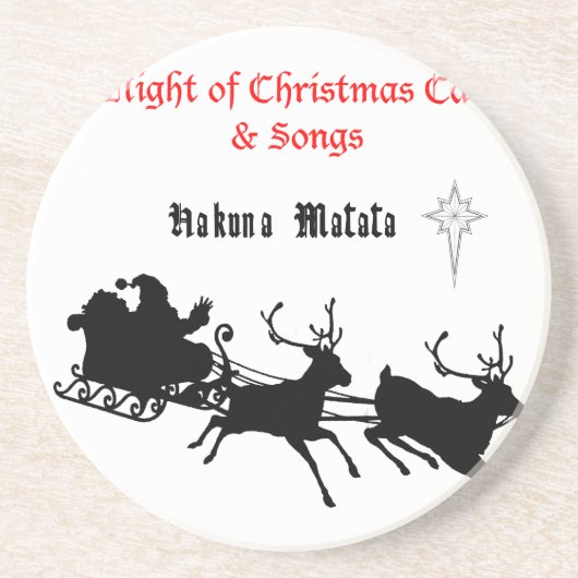 Sing Along Christmas beroemd gemaakt door Carols & Zandsteen Onderzetter (Voorkant)