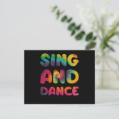 Sing and Dance Hippie Tie Dye Briefkaart (Staand voorkant)