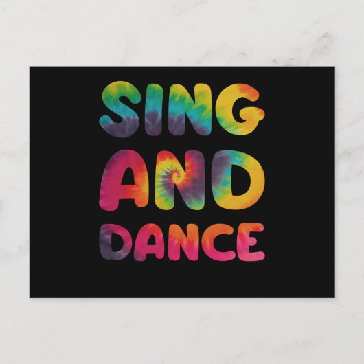 Sing and Dance Hippie Tie Dye Briefkaart (Voorkant)