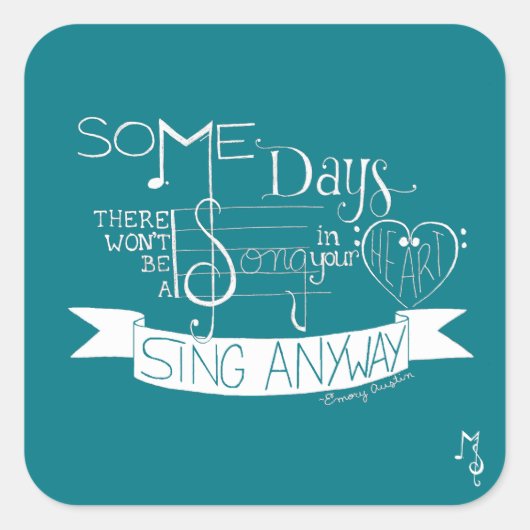 "Sing Anyway" Sticker Sheet - Blauwgroen (Voorkant)