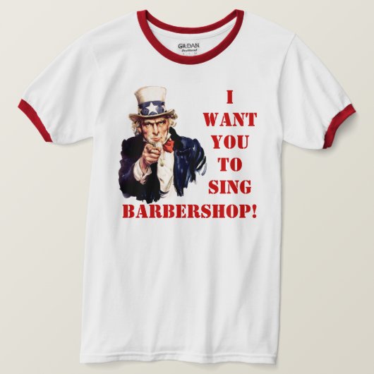 Sing Barbershop T-shirt (Design voorkant)