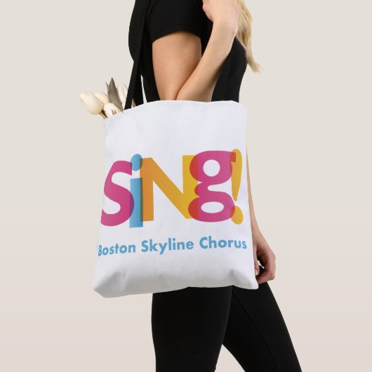 Sing-Boston Skyline Chorus Tas Canvas Bag (Dichtbij)