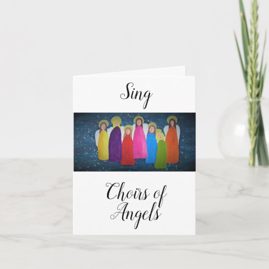 Sing Choirs of Angels Portrait Christmas Card Kaart (Voorkant)