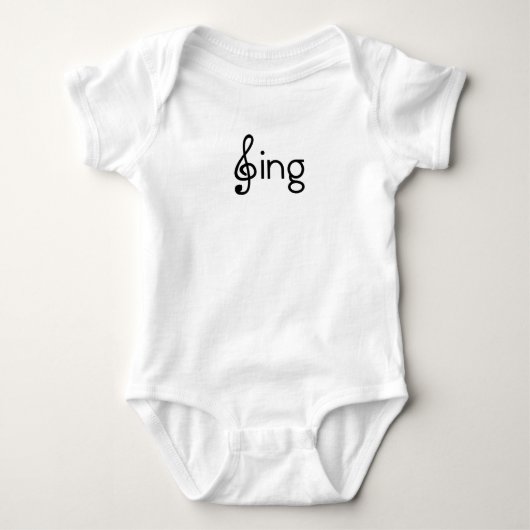 Sing Clef Word Afbeelding Sing Notes Romper (Voorkant)