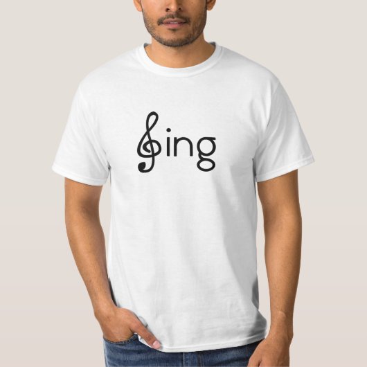 Sing Clef Word Afbeelding Sing Notes T-shirt (Voorkant)