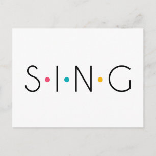 Sing Colored Stippen Singer Briefkaart