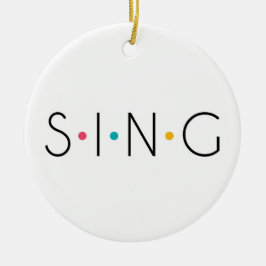 Sing Colored Stippen Singer Keramisch Ornament