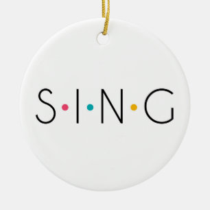 Sing Colored Stippen Singer Keramisch Ornament