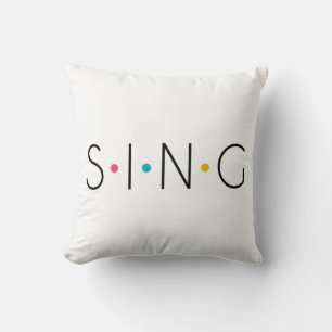 Sing Colored Stippen Singer Kussen