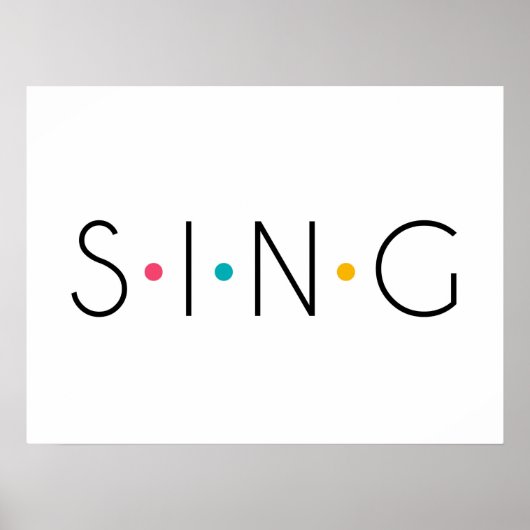 Sing Colored Stippen Singer Poster (Voorkant)