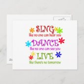 Sing Dance Live Briefkaart (Voorkant / Achterkant)