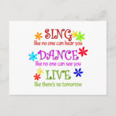Sing Dance Live Briefkaart (Voorkant)