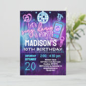 Sing, Dance & Party Girls Music Birthday Party Kaart (Staand voorkant)