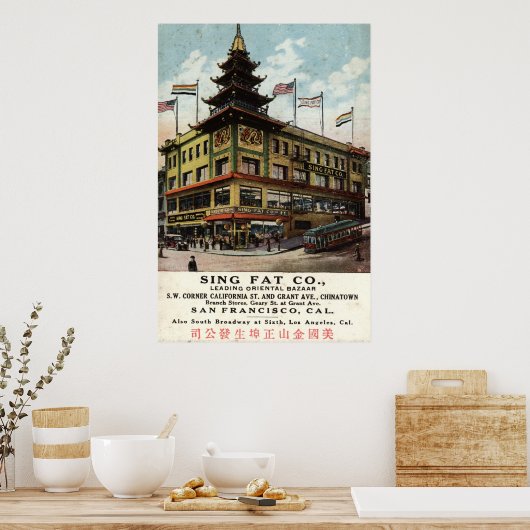 Sing Fat Chinatown San Francisco 1915  Poster (Keuken)