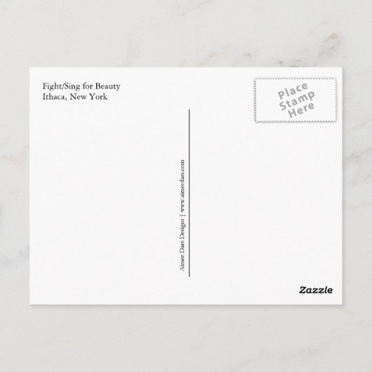 Sing for Beauty Briefkaart (Achterkant)