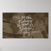 Sing for joy bible verse Psalm 67:3-4 poster (Voorkant)