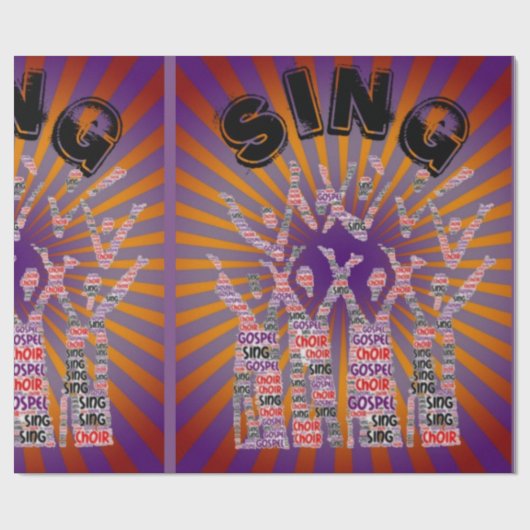 Sing Gospel Music Choir Cadeaupapier (Vlak)