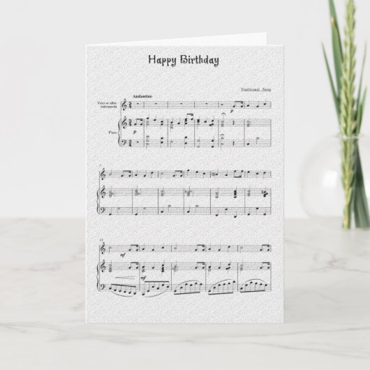 Sing Happy Birthday Card Kaart (Voorkant)