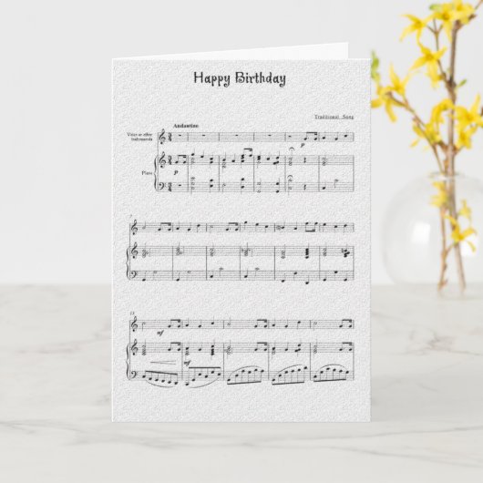 Sing Happy Birthday Card Kaart (Gele Bloem)