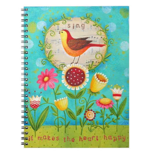 Sing - Happy Heart Inspirerend Journal-laptop Notitieboek (Voorkant)