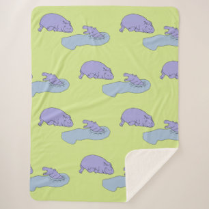 Sing Hippopotamus blanket Sherpa Deken