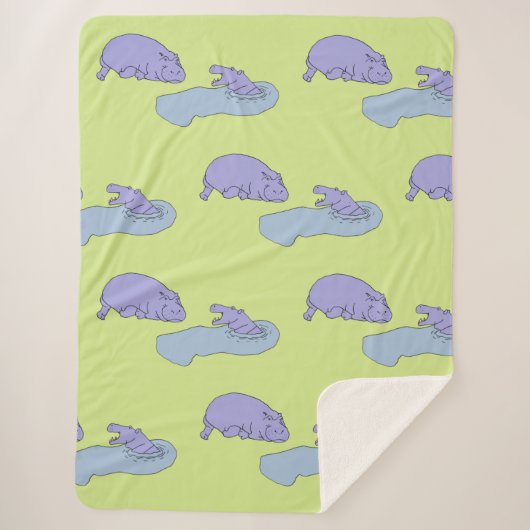Sing Hippopotamus blanket Sherpa Deken (Voorkant)