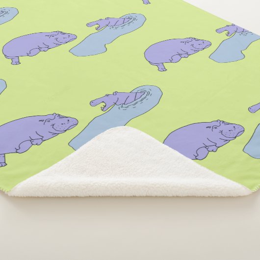 Sing Hippopotamus blanket Sherpa Deken (3/4)