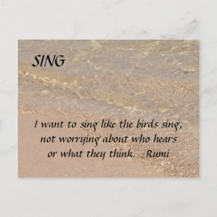 SING Inspirerend Briefkaart Zand Beach Rumi