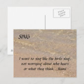 SING Inspirerend Briefkaart Zandstrand Rumi (Voorkant / Achterkant)