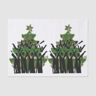 Sing kerstmuziek Carol Singers Gospel Choir Tissuepapier