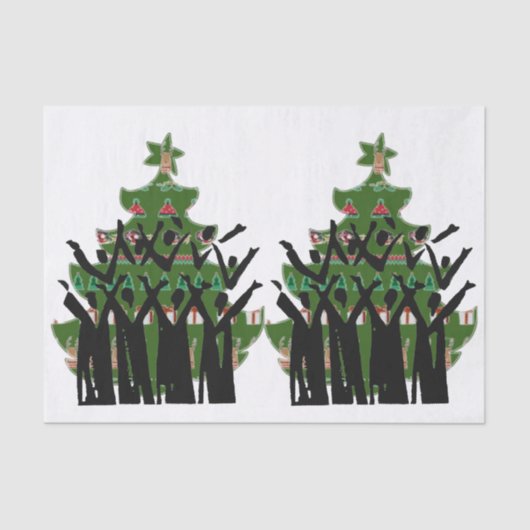 Sing kerstmuziek Carol Singers Gospel Choir Tissuepapier (Voorkant)