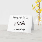 SING MY GUY A LOVE SONG-BIRTHDAY MUZIEKNOTEN KAART (Gele Bloem)