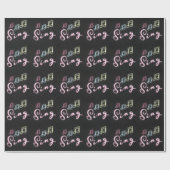 Sing Neon Muzieknoten Cadeaupapier (Vlak)