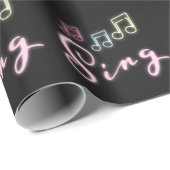 Sing Neon Muzieknoten Cadeaupapier (Rol Hoek)