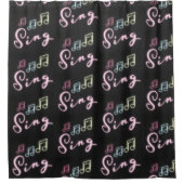 Sing Neon Muzieknoten Douchegordijn (Voorkant)