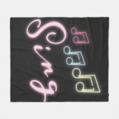 Sing Neon Muzieknoten Fleece Deken (Voorkant (Horizontaal))