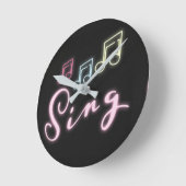 Sing Neon Muzieknoten Ronde Klok (Hoek)