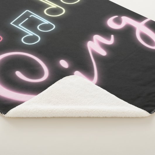 Sing Neon Muzieknoten Sherpa Deken (3/4)