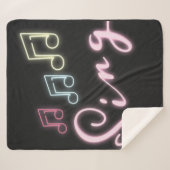 Sing Neon Muzieknoten Sherpa Deken (Voorkant (horizontaal))