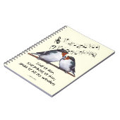 Sing Paus voor God: Twee vogels, Muzieknoten, kuns Notitieboek (Linkerzijde)
