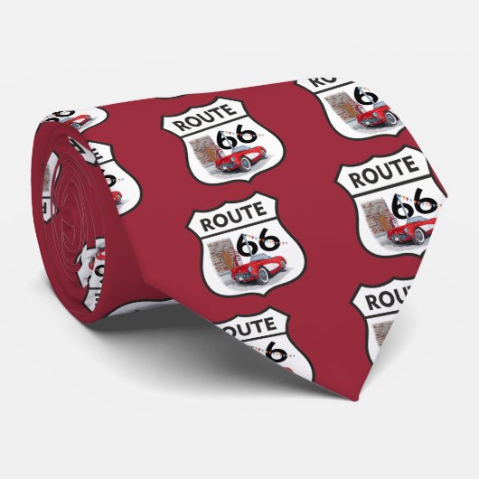 Sing route 66 gifts stropdas (Opgerold)