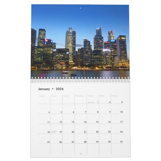 Singapore 2025 kalender (Jan 2026)
