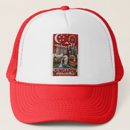 Singapore 3D Micro Mosaic Verticaal Landmark Kunst Trucker Pet