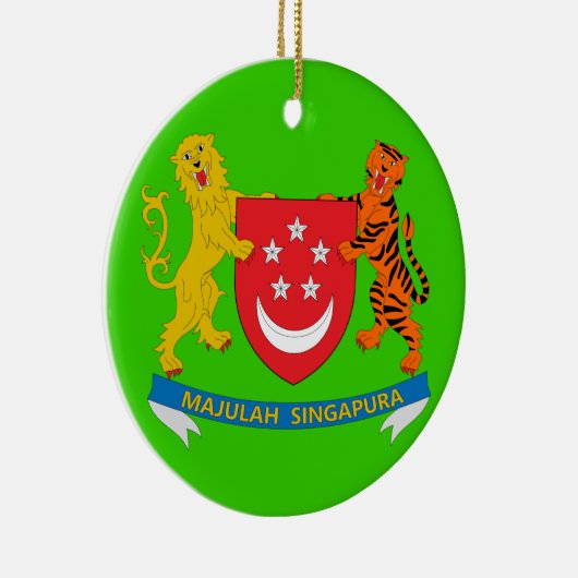 SINGAPORE* Aangepaste kerstversiering Keramisch Ornament (Rechts)