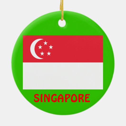 SINGAPORE* Aangepaste kerstversiering Keramisch Ornament (Achterkant)