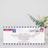 Singapore Airmail Wedding Invitation Kaart (Staand voorkant)
